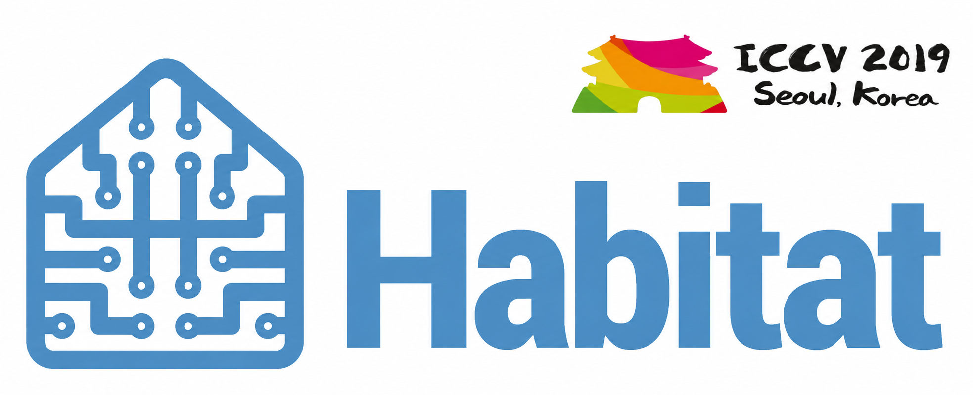 Habitat logo with ICCV 2019 conference logo